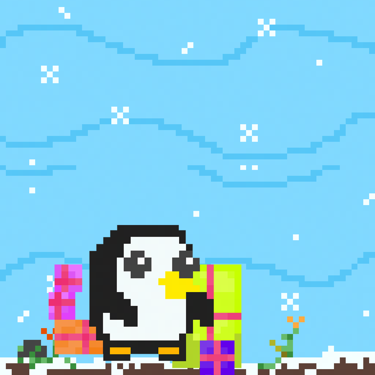 Pengyou on snowy land
